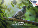 Pigeons Wall Calendar 2027 - 12" x 9" 14-Month Urban Bird Wildlife Calendar