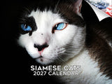 Siamese Cats Wall Calendar 2027 - 12" x 9" 14-Month Cat Breed Calendar