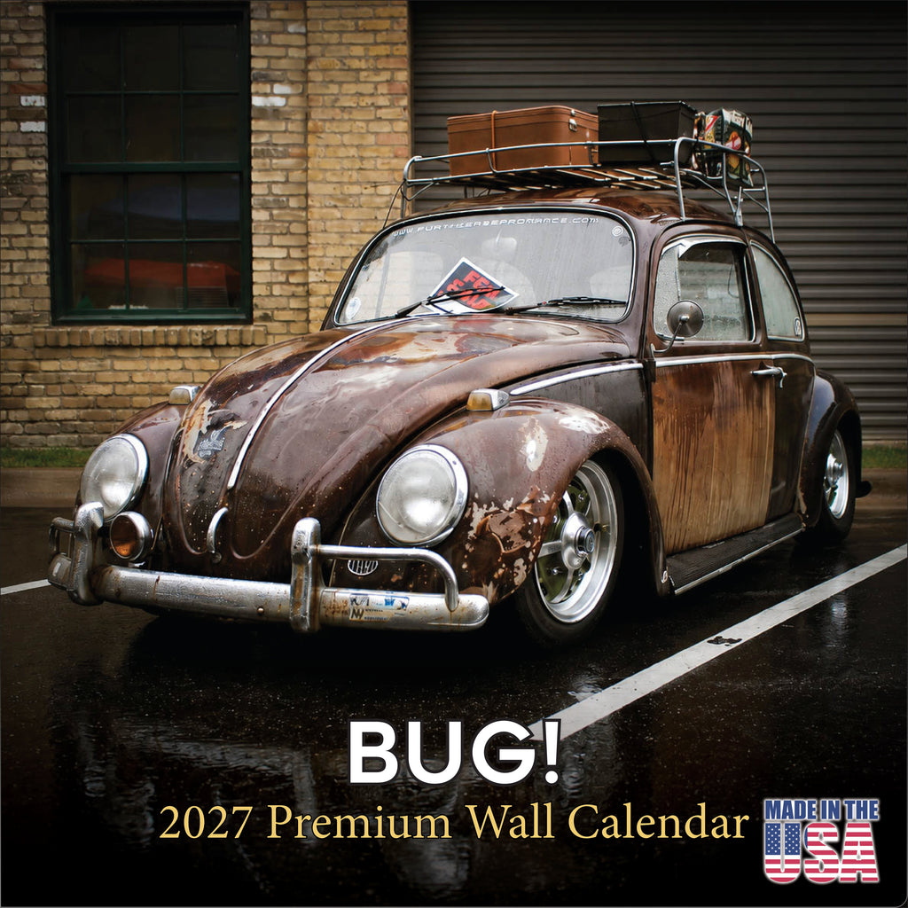 Vintage Bug Wall Calendar 2027 - 12" x 12" Monthly Classic Car Calendar