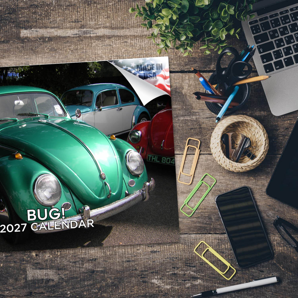 Bug! Wall Calendar 2027 - 12" x 9" 14-Month Classic Car Calendar