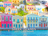 Greek Islands Wall Calendar 2027 - 12" x 9" 14-Month Scenic Travel Calendar