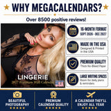 Lingerie Wall Calendar 2027 - 12" x 12" Monthly Elegant Boudoir Photography & Creative Glamour Art Calendar