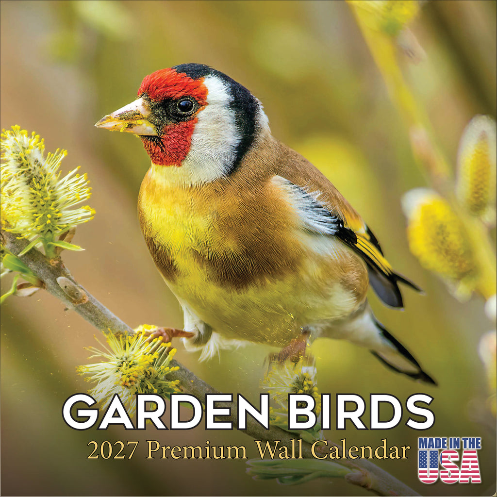 Garden Birds Wall Calendar 2027 - 12" x 12" Monthly Beautiful Songbirds & Colorful Backyard Wild Birds Calendar