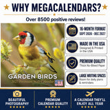 Garden Birds Wall Calendar 2027 - 12" x 12" Monthly Beautiful Songbirds & Colorful Backyard Wild Birds Calendar