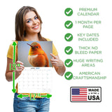 Garden Birds Wall Calendar 2027 - 12" x 9" 14-Month Backyard Songbird Calendar