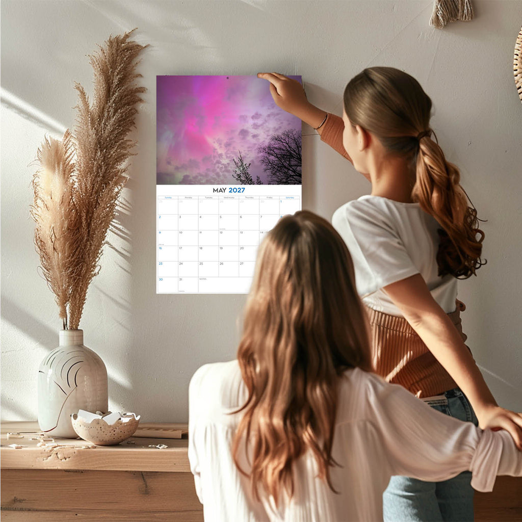 Northern Lights Wall Calendar 2027 - 12" x 9" 14-Month Aurora Borealis Scenic Calendar
