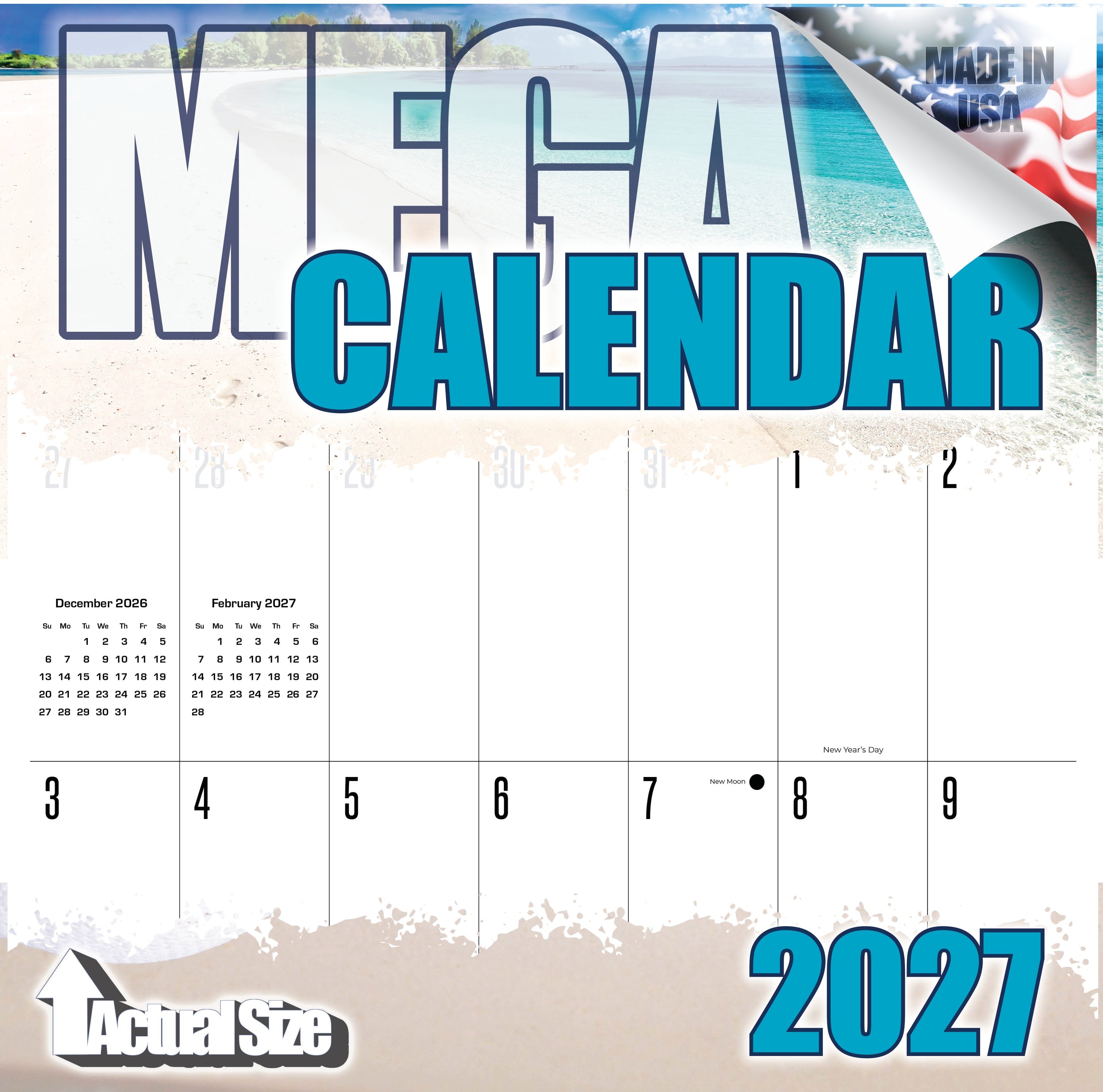 Tropical Beach Wall Calendar 2027 - 12
