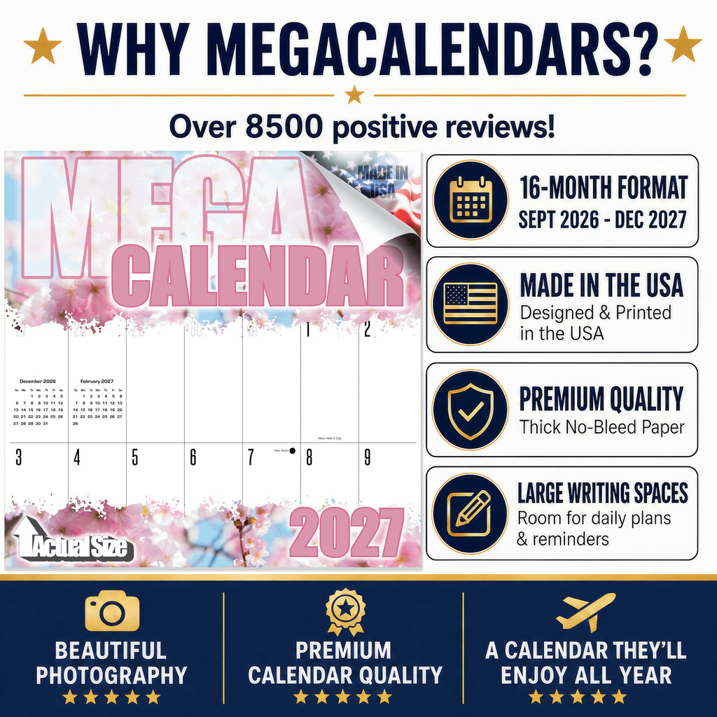 Flowers Wall Calendar 2027 - 12" x 12" Monthly Vibrant Floral & Botanical Garden Photography Calendar