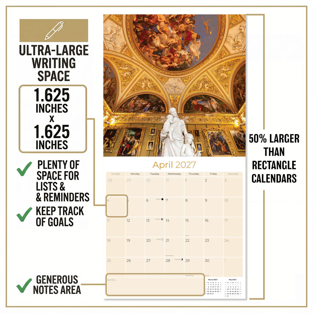Rome Wall Calendar 2027 - 12" x 12" Monthly Iconic Italian Architecture & Cityscape Travel Calendar