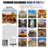 Rome Wall Calendar 2027 - 12" x 12" Monthly Iconic Italian Architecture & Cityscape Travel Calendar