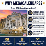 Rome Wall Calendar 2027 - 12" x 12" Monthly Iconic Italian Architecture & Cityscape Travel Calendar