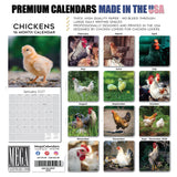 Chickens Wall Calendar 2027 - 12" x 12" Monthly Colorful Plucky Backyard Poultry Farm Calendar