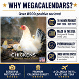 Chickens Wall Calendar 2027 - 12" x 12" Monthly Colorful Plucky Backyard Poultry Farm Calendar
