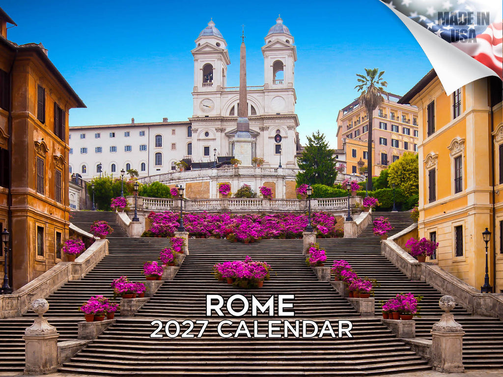 Rome Wall Calendar 2027 - 12" x 9" 14-Month Scenic Travel Cityscape Calendar