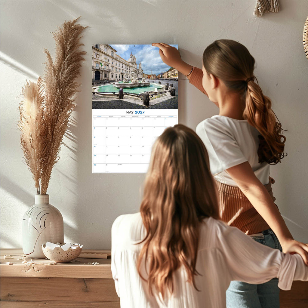 Rome Wall Calendar 2027 - 12" x 9" 14-Month Scenic Travel Cityscape Calendar