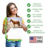 Horses Wall Calendar 2027 - 12" x 9" 14-Month Mixed Horse Breed Calendar