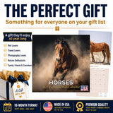 Horses Wall Calendar 2027 - 12" x 12" Monthly Majestic Equine & Galloping Stallion Fine Art Calendar