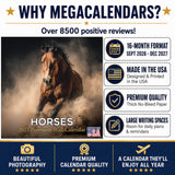 Horses Wall Calendar 2027 - 12" x 12" Monthly Majestic Equine & Galloping Stallion Fine Art Calendar
