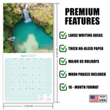 Waterfalls Wall Calendar 2027 - 12" x 12" Monthly Breathtaking Scenic Cascades & Nature Landscape Calendar