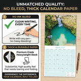 Waterfalls Wall Calendar 2027 - 12" x 12" Monthly Breathtaking Scenic Cascades & Nature Landscape Calendar