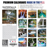 Waterfalls Wall Calendar 2027 - 12" x 12" Monthly Breathtaking Scenic Cascades & Nature Landscape Calendar
