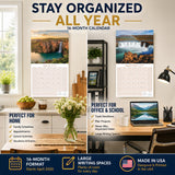 Waterfalls Wall Calendar 2027 - 12" x 12" Monthly Breathtaking Scenic Cascades & Nature Landscape Calendar