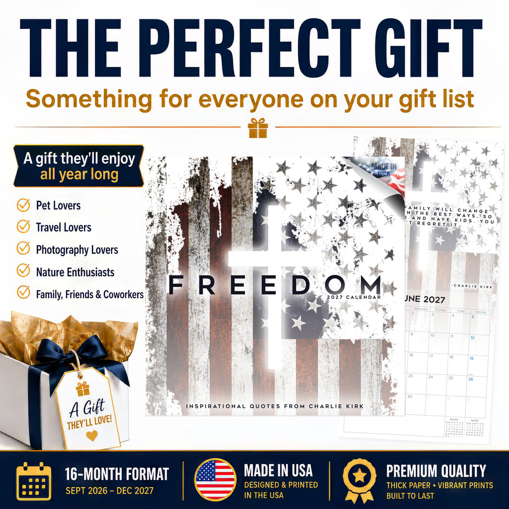 Freedom Wall Calendar 2027 – 12" x 12" Monthly Inspirational Quotes & Patriotic Wall Calendar