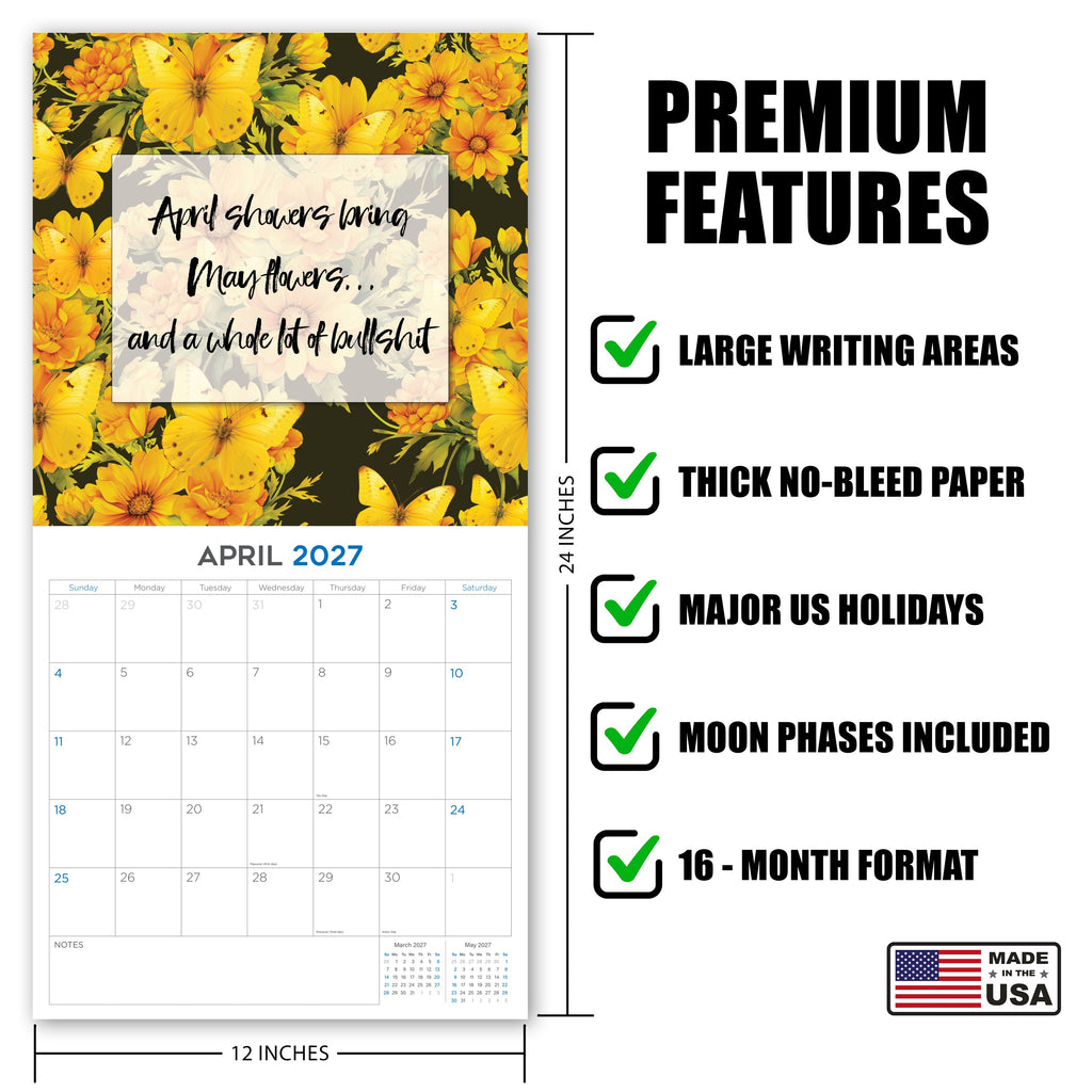 F*ckIt Wall Calendar 2027 – Funny & Relatable Monthly Planner