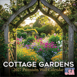 Cottage Gardens Wall Calendar 2027 - 12" x 12" Monthly Beautiful English Country Cottage Floral Scenery Calendar