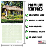 Cottage Gardens Wall Calendar 2027 - 12" x 12" Monthly Beautiful English Country Cottage Floral Scenery Calendar