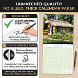 Cottage Gardens Wall Calendar 2027 - 12" x 12" Monthly Beautiful English Country Cottage Floral Scenery Calendar