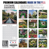 Cottage Gardens Wall Calendar 2027 - 12" x 12" Monthly Beautiful English Country Cottage Floral Scenery Calendar