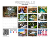 Waterfalls Wall Calendar 2027 - 12" x 9" 14-Month Scenic Nature Calendar
