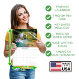 Waterfalls Wall Calendar 2027 - 12" x 9" 14-Month Scenic Nature Calendar