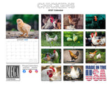 Chickens Wall Calendar 2027 - 12" x 9" 14-Month Backyard Poultry Calendar