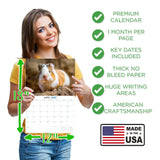 Guinea Pigs Wall Calendar 2027 - 12" x 9" 14-Month Small Pet Calendar