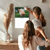 Pigs Wall Calendar 2027 - 12" x 9" 14-Month Farm Animal Calendar