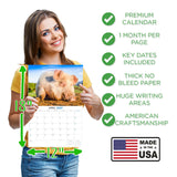 Pigs Wall Calendar 2027 - 12" x 9" 14-Month Farm Animal Calendar