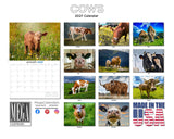 Cows Wall Calendar 2027 - 12" x 9" 14-Month Mixed Cattle Breed Calendar