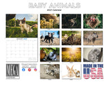 Baby Animals Wall Calendar 2027 - 12" x 9" 14-Month Cute Wildlife Calendar