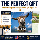 Donkeys Wall Calendar 2027 - 12" x 12" Monthly Charming Farm Equine & Long Eared Donkey Calendar