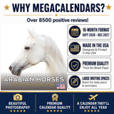 Arabian Horses Wall Calendar 2027 - 12" x 12" Monthly Elegant & Spirited Desert Equine Art Calendar