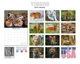 Tigers Wall Calendar 2027 - 12" x 9" 14-Month Wildlife Nature Calendar