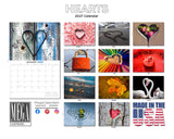 Hearts Wall Calendar 2027 - 12" x 9" 14-Month Whimsical Art Calendar