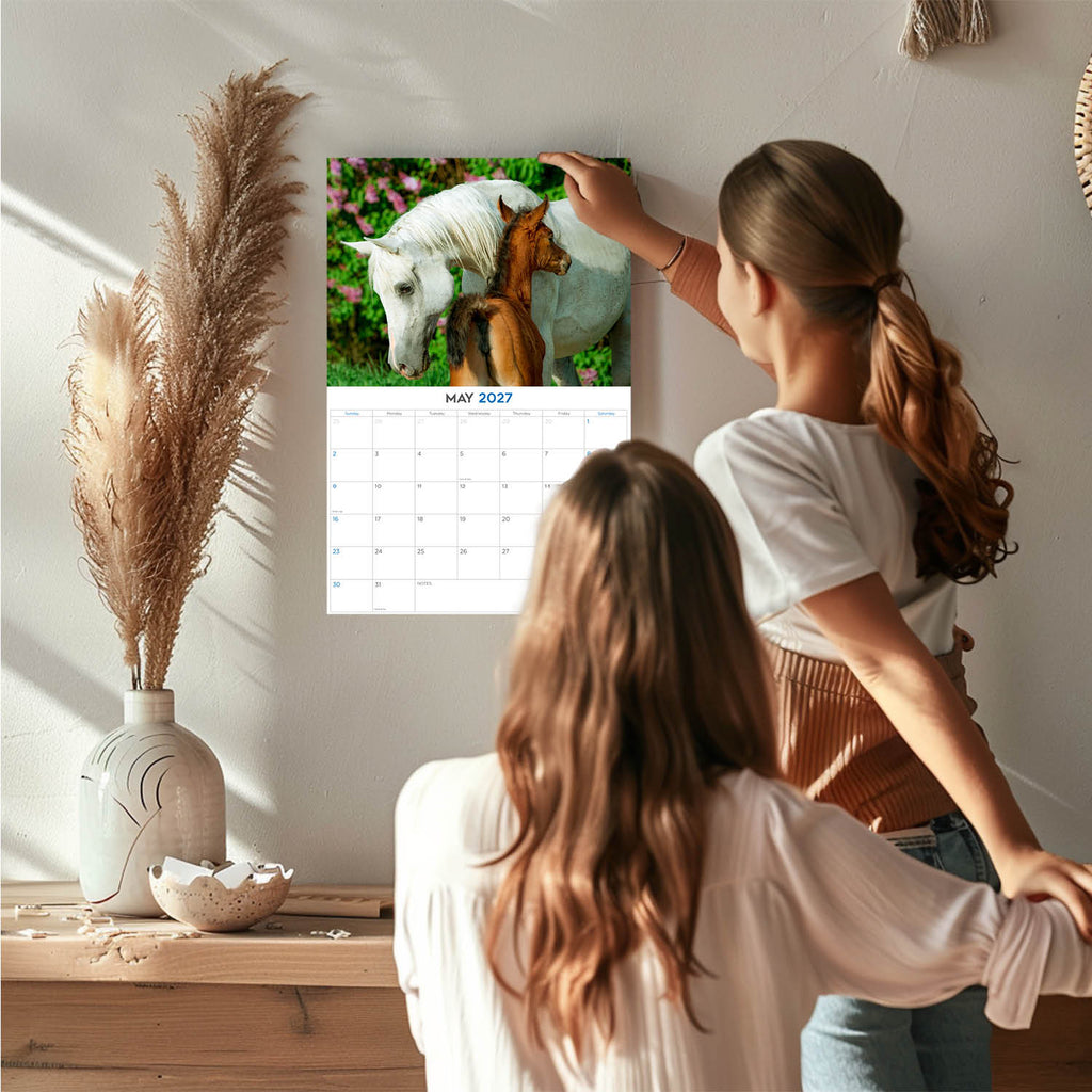 Arabian Horses Wall Calendar 2027 - 12" x 9" 14-Month Equine Calendar