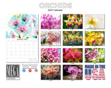 Orchids Wall Calendar 2027 - 12" x 9" 14-Month Exotic Floral Calendar