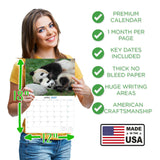 Pandas Wall Calendar 2027 - 12" x 9" 14-Month Giant Panda Bear Calendar