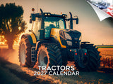 Tractors Wall Calendar 2027 - 12" x 9" 14-Month Farm Machinery Calendar