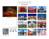 London Wall Calendar 2027 - 12" x 9" 14-Month Scenic Travel Cityscape Calendar