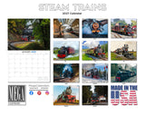 Steam Trains Wall Calendar 2027 - 12" x 9" 14-Month Railway History Calendar